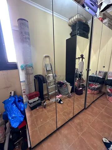 Large Mirrored Wardrobe / Closet with Sliding Doors - Good Condition