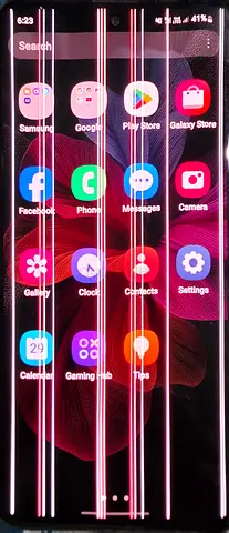 Samsung Galaxy phone a71 with damaged display - powers on, multiple vertical lines