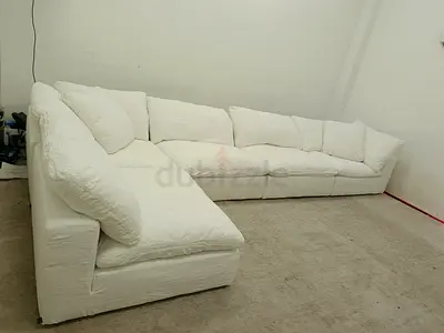 Marina home luscious linen cloud feather 🪶 filled modular 5 piece sofa