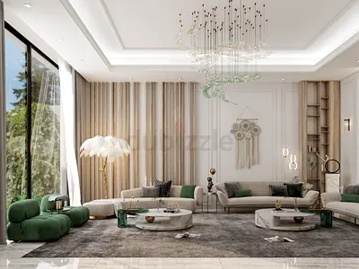 Elegant Neoclassical Family Lounge | Warm Luxury & Natural Views