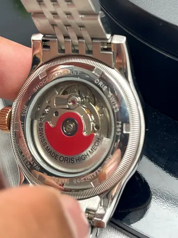 Oris Automatic Men's Watch-Stainless Steel, Visible Movement(Back View) WhiteDial SwissMade Original