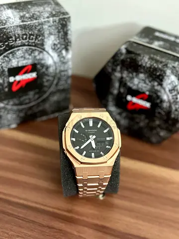 Custom Made Casio GShock GA2100 Casiooak Rose Gold Watch for sale for just AED 850