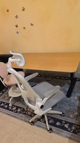 Wooden Study Table with Ergonomic Chair - Good Condition