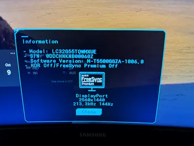 Samsung 32" Curved Monitor (2560x1440, 144Hz) - Model LC32G55TQWMXUE
