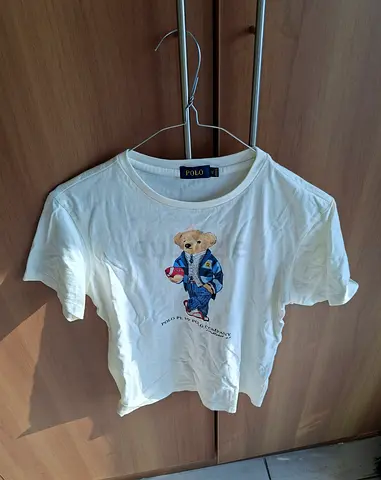 Polo Ralph Lauren White Bear Graphic T-Shirt, kids 12 year size