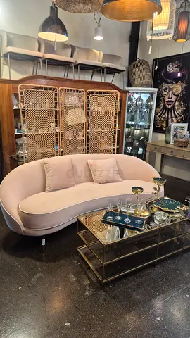 Pink Curve Sofa For Sale