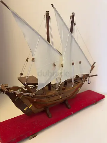 Handcrafted Wooden Sailing Ship Model – Large Decorative Display