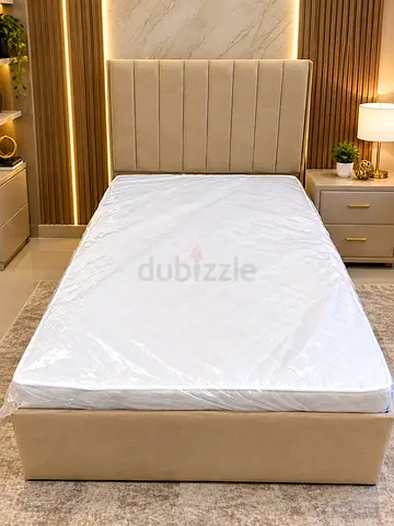 New Wooden Double Bed With Mattress Size 120Cm