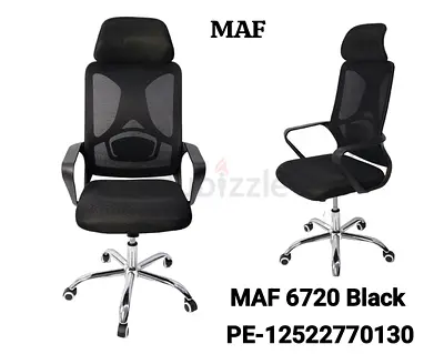 MAF 6720 Black Ergonomic Office Chair with Headrest