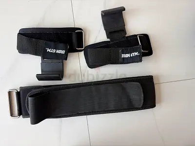 Iron Gym lifting straps and hook grips set - used