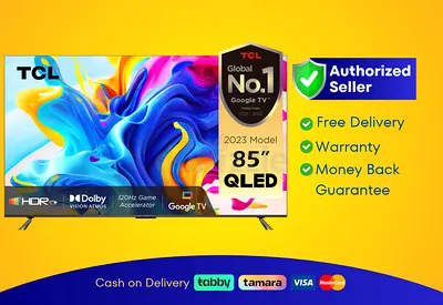 TCL 85 inch TV Smart QLED - 4K - 120Hz, | New |  Warranty | FREE  Delivery
