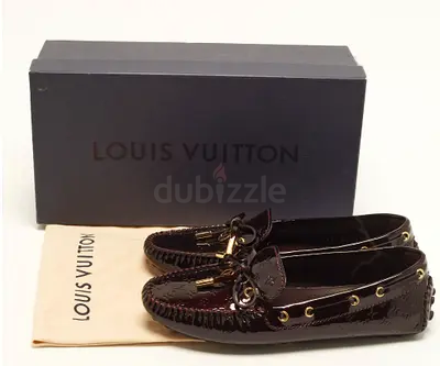 Louis Vuitton Burgundy Patent Leather Gloria 37 Loafers & Moccasins