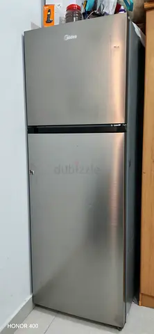 Midea Stainless Steel Double Door Fridge - Good Working Condition