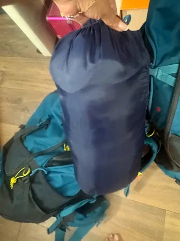 Decathlon camping backpacks and sleeping bags
