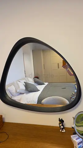 Modern Freeform Wall Mirror with Black Frame - Good Condition