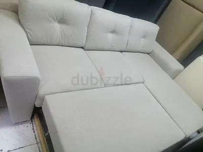 Light grey 3 -seater modern sofa bed with adjustable headrests