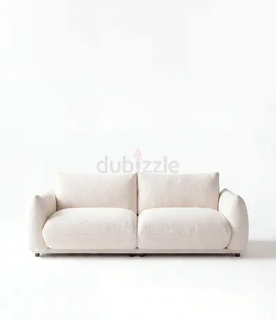 ALANNAH White 2 Seater Plush Sofa - Comfortable Modern Design