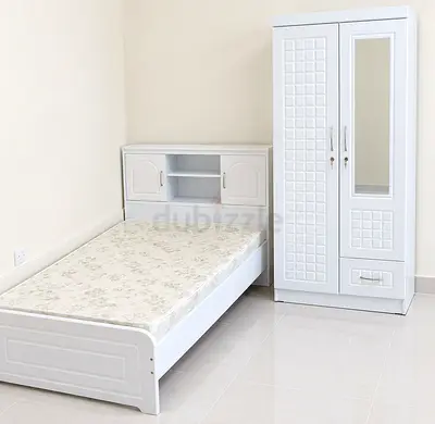 New White Single Bed with Headboard Storage and Wardrobe Set
