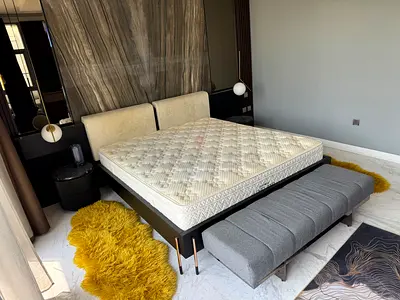 Selling high quality ebarza bed with side table like a new