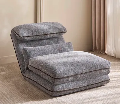 2 Grey Foldable Floor Chair transfers to bed with Cushion never used ! قابل للتفاوض - negotiable