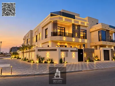 A modern, luxury villa ready for immediate handover, situated in a prime corner location (facing tw
