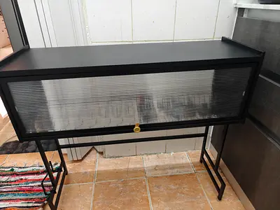 Black Metal over the sink dish rack with Sliding Front door - New