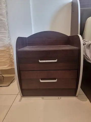 2 Wooden bedside nightstand with two drawers - good condition