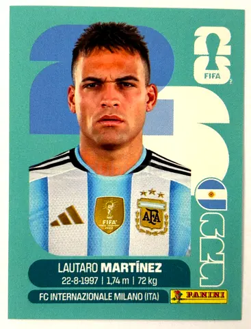 Panini World Cup Sticker - Lautaro Martínez (Argentina) - Mint Condition