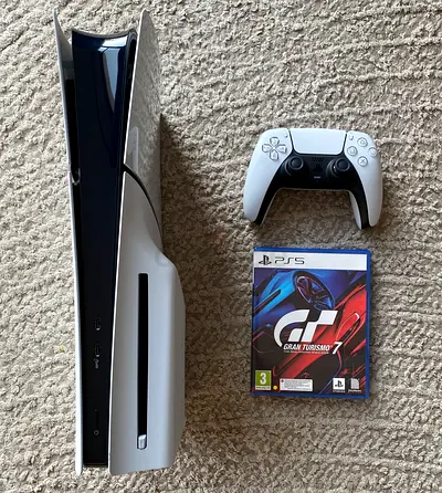 Sony PS5 Slim 1Tb Disc Edition With 1 Controller + GT7 Game