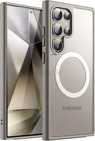 Magnetic Case for Samsung Galaxy S24 Ultra, Titanium Grey