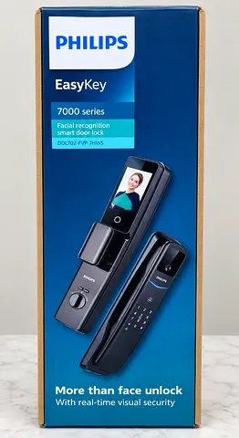 Philips Smart Door Lock DDL702-FVP-7HWS, 3D Facial Recognition, Wi-Fi Enabled, Touchless Entry, Remo