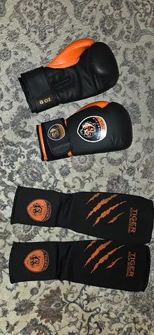 Tiger Kick Boxing Gloves and Shin Guards - Excellent Condition