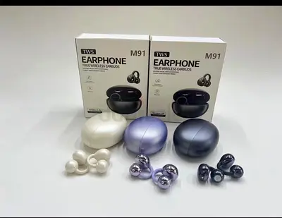 TWS M91 True Wireless Earbuds — 3 Pairs with Charging Cases, New