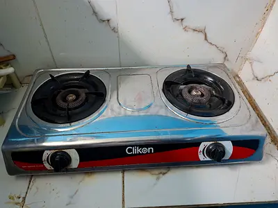 Used Clikon 2-Burner Stainless Gas Stove - Working Condition