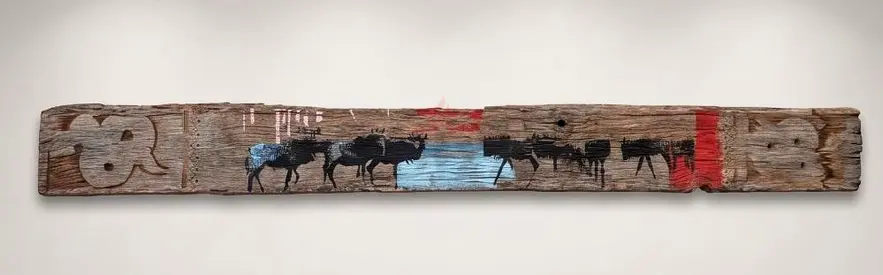 Vintage Rustic Reclaimed Wood Wildlife Art Wall Decor by keith joulbert