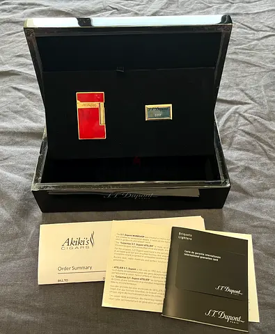 S.T. Dupont Ligne 2 - Red Lacquer Lighter with Original Box & Papers