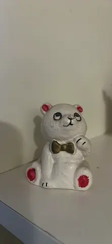 Small Hand-Painted White Bear Figurine