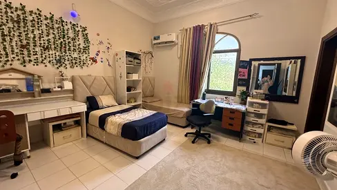 Single beds with study desk, shelving and rug - good condition kids bed with side tables and study