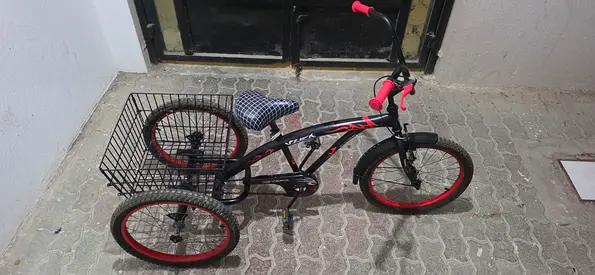 3-Wheel Tricycle with Rear Cargo Basket - Good Condition
