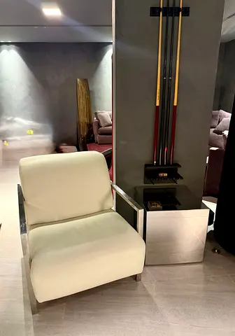 Classifieds: Priced to move! Designer white leather and chrome chair ...