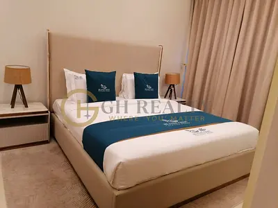 Furnished 1BR | Burj View | Balcony | Dunya Tower