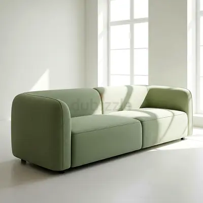 Light green 3-seater modern sofa