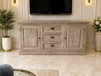 Pottery Barn storage cabinet with three drawers