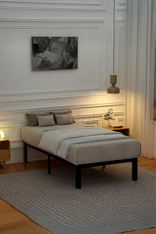 Single Bed Frame + Firm Orthopedic Mattress (90x190) – Like New