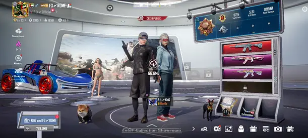 PUBG Mobile account with skins and Mission impossible set also
