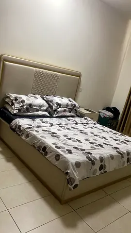 King size upholstered bed with headboard