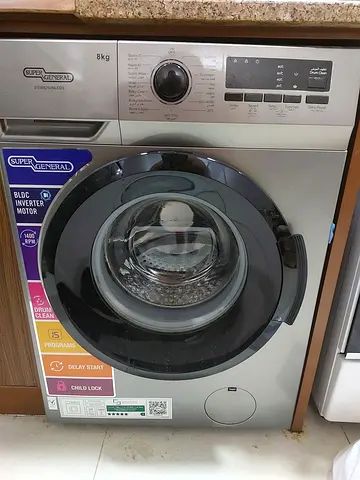 Super General 8 Kg Front Load Washing Machine BLDC Inverter SGW8250NLEDS