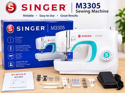 Singer M3305 Portable Sewing Machine with Accessories - Good Condition