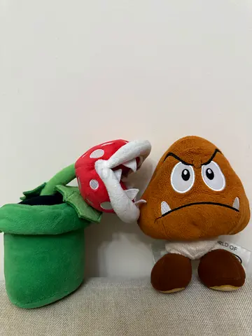 2-Piece Official Super Mario Plush Bundle (Goomba & Piranha Plant)