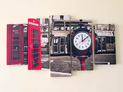 Wall art with clock in great condition